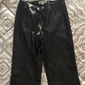 shiny leather pants